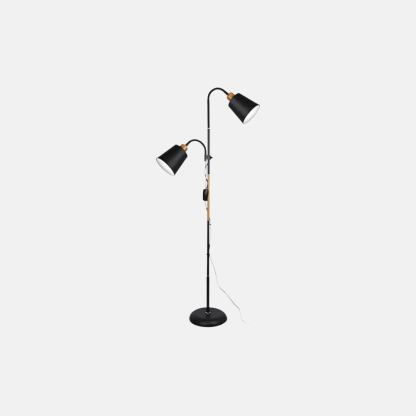 Industrial Metal Cone Black Floor Lamp Living Room