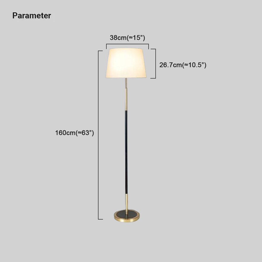 Modern Metal Fabric Hooded White Black Floor Lamp Bedroom