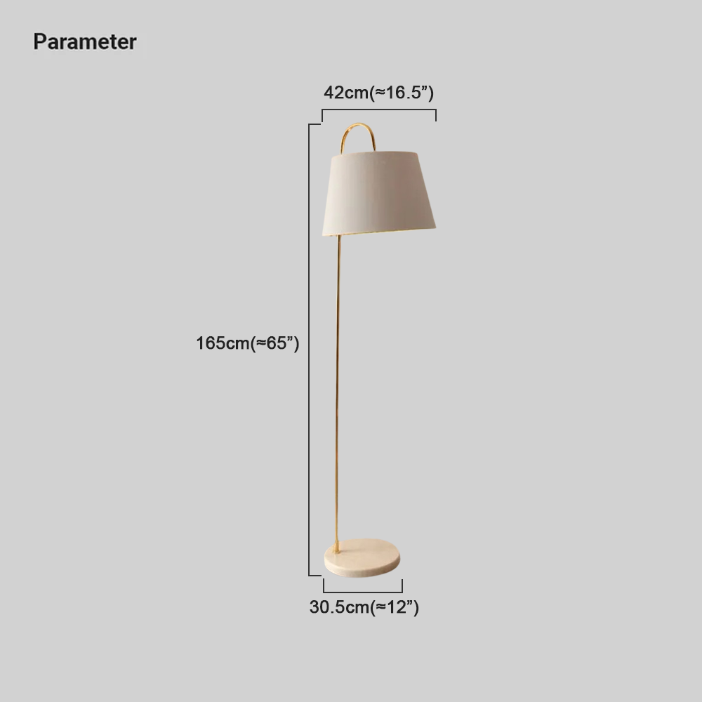 Modern Metal Hooded White Black Floor Lamp Bedroom