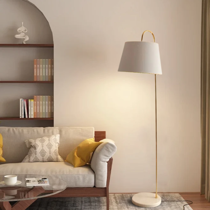 Modern Metal Hooded White Black Floor Lamp Bedroom