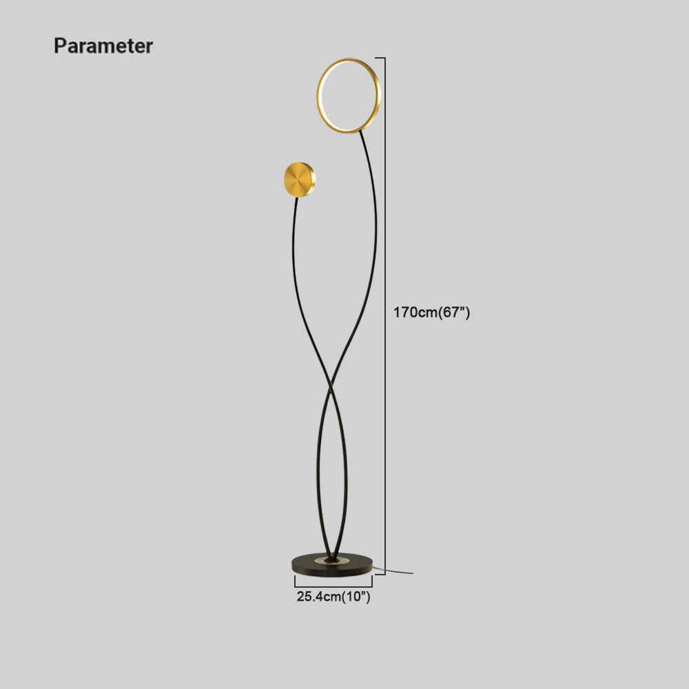 Modern Wave Double Head Metal Acrylic Floor Lamp Bedroom