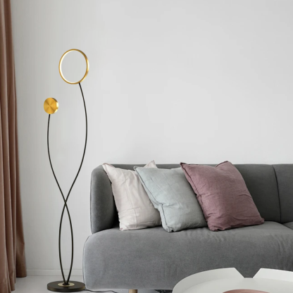 Modern Wave Double Head Metal Acrylic Floor Lamp Bedroom