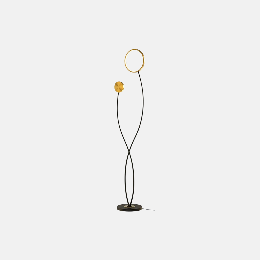 Modern Wave Double Head Metal Acrylic Floor Lamp Bedroom