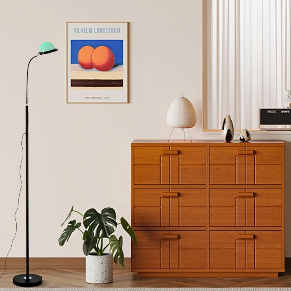 Modern Metal Half Round Black Floor Lamp Bedroom