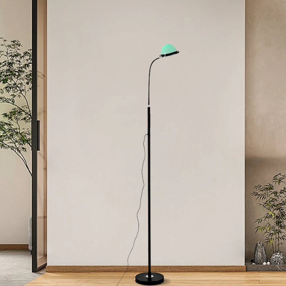 Modern Metal Half Round Black Floor Lamp Bedroom | Lgtly