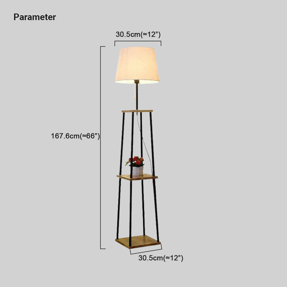Industrial Metal Fabric Hooded Black Floor Lamp Living Room