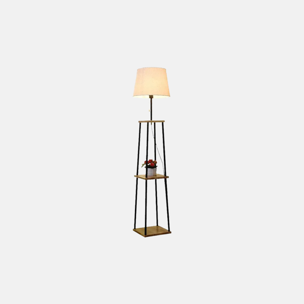 Industrial Metal Fabric Hooded Black Floor Lamp Living Room