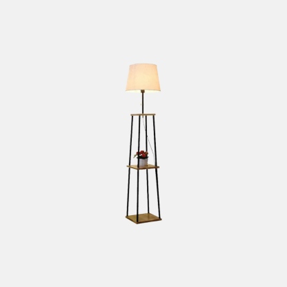 Industrial Metal Fabric Hooded Black Floor Lamp Living Room