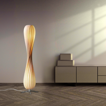 Designer Wooden Annular Log Color Floor Lamp Children's Room