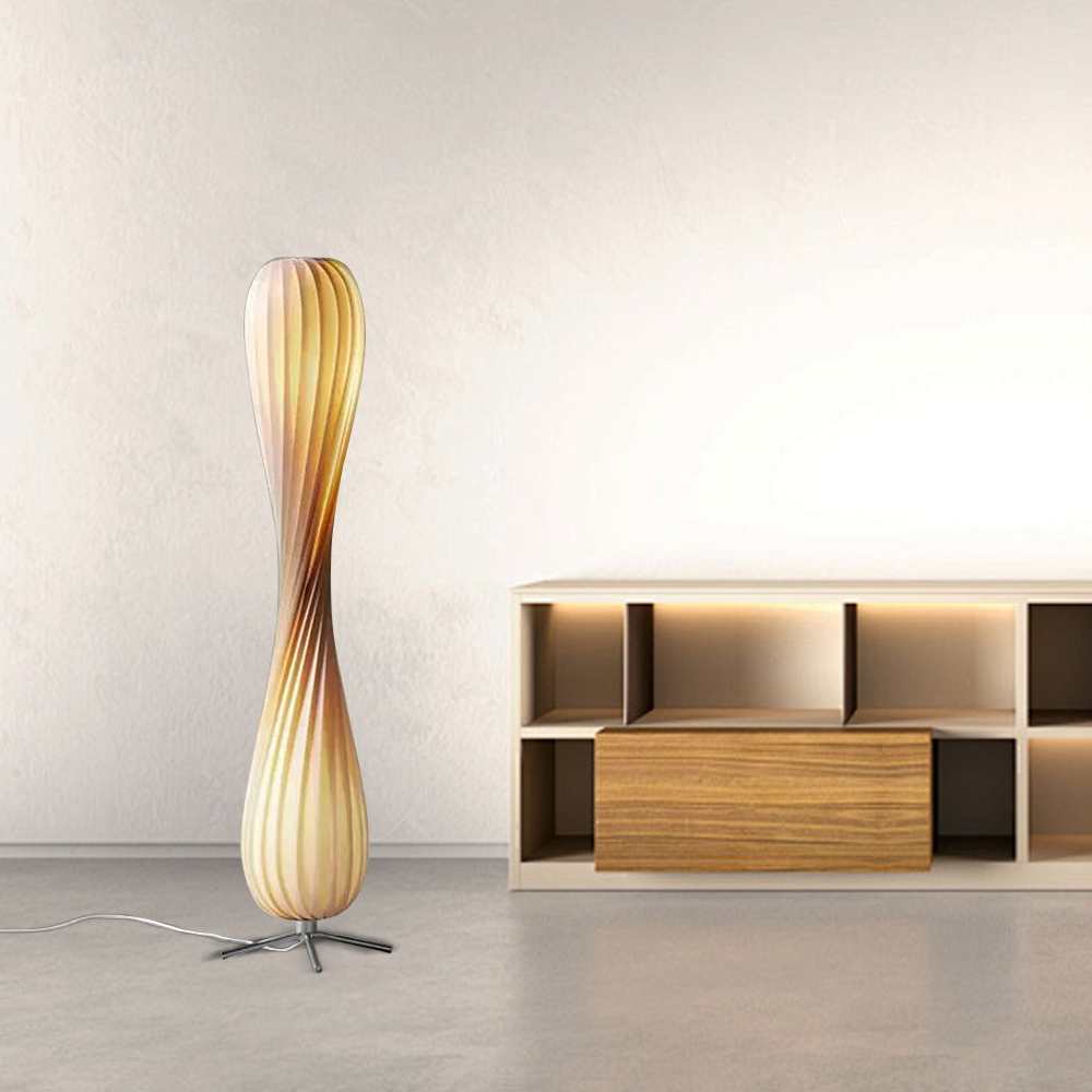 Designer Wooden Annular Log Color Floor Lamp Children's Room