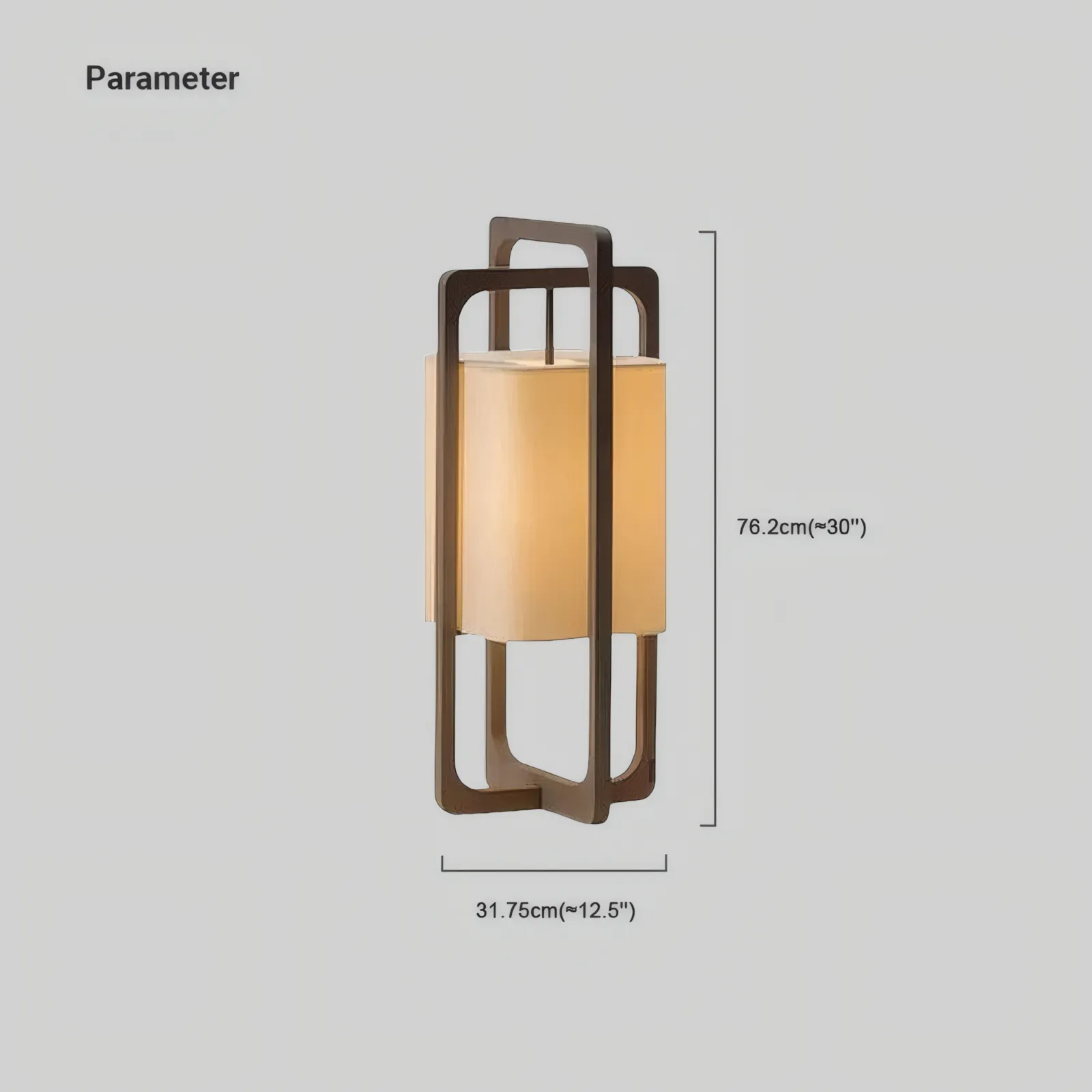 Modern Wood Fabric Retangular Walnut Pendant Light Living Room