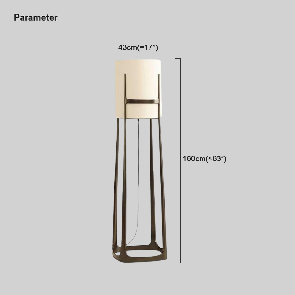 Modern Metal Fabric Cylindrical White Floor Lamp Bedroom
