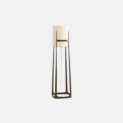 Modern Metal Fabric Cylindrical White Floor Lamp Bedroom