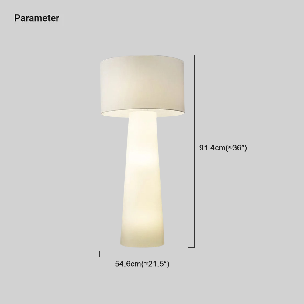 Minimalist Fabric Cylindrical White Floor Lamp Living Room