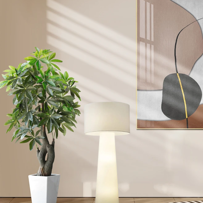 Minimalist Fabric Cylindrical White Floor Lamp Living Room
