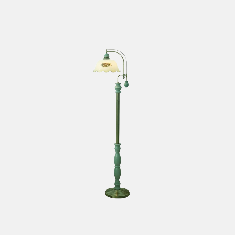 Vintage Metal Flower Shaped Brown Floor Lamp Living Room