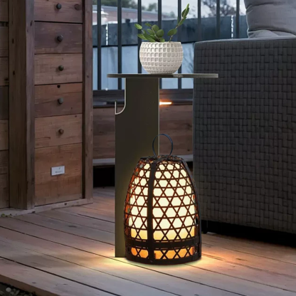Vintage Metal Acrylic Cage Shaped Black Floor Lamp Hallway
