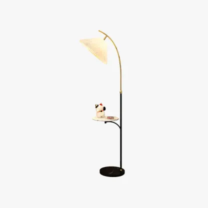 Vintage Metal Hooded White Floor Lamp living Room