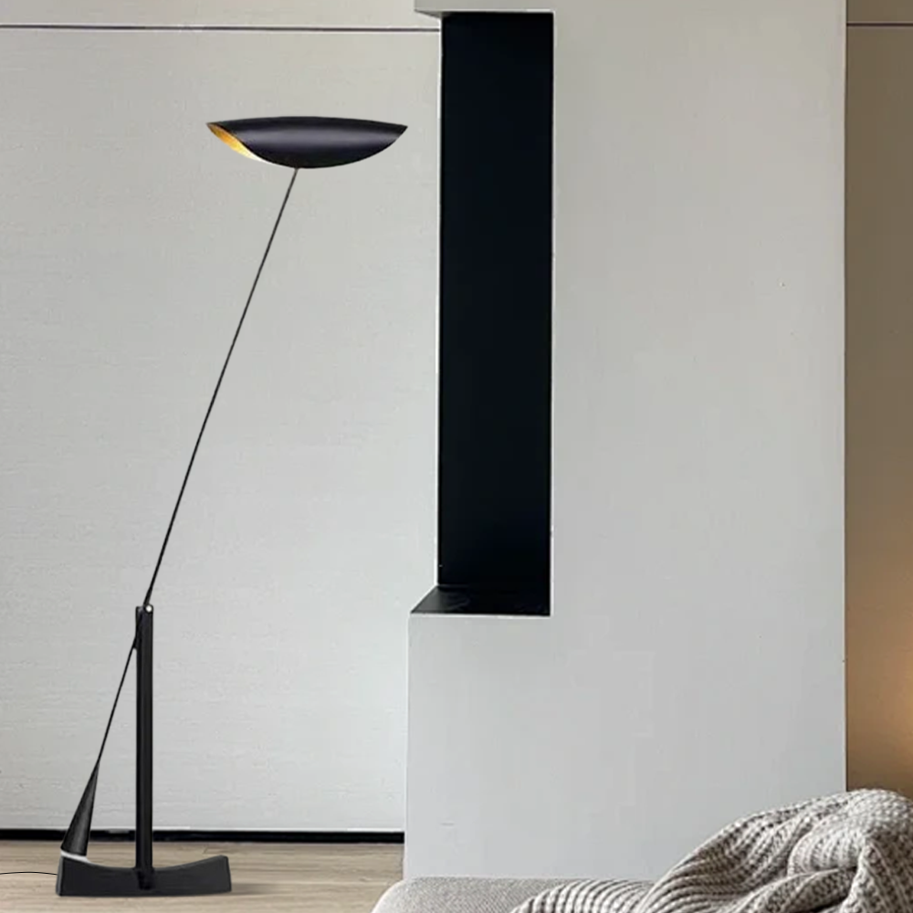 Vintage Metal Hooded Black Floor Lamp living Room