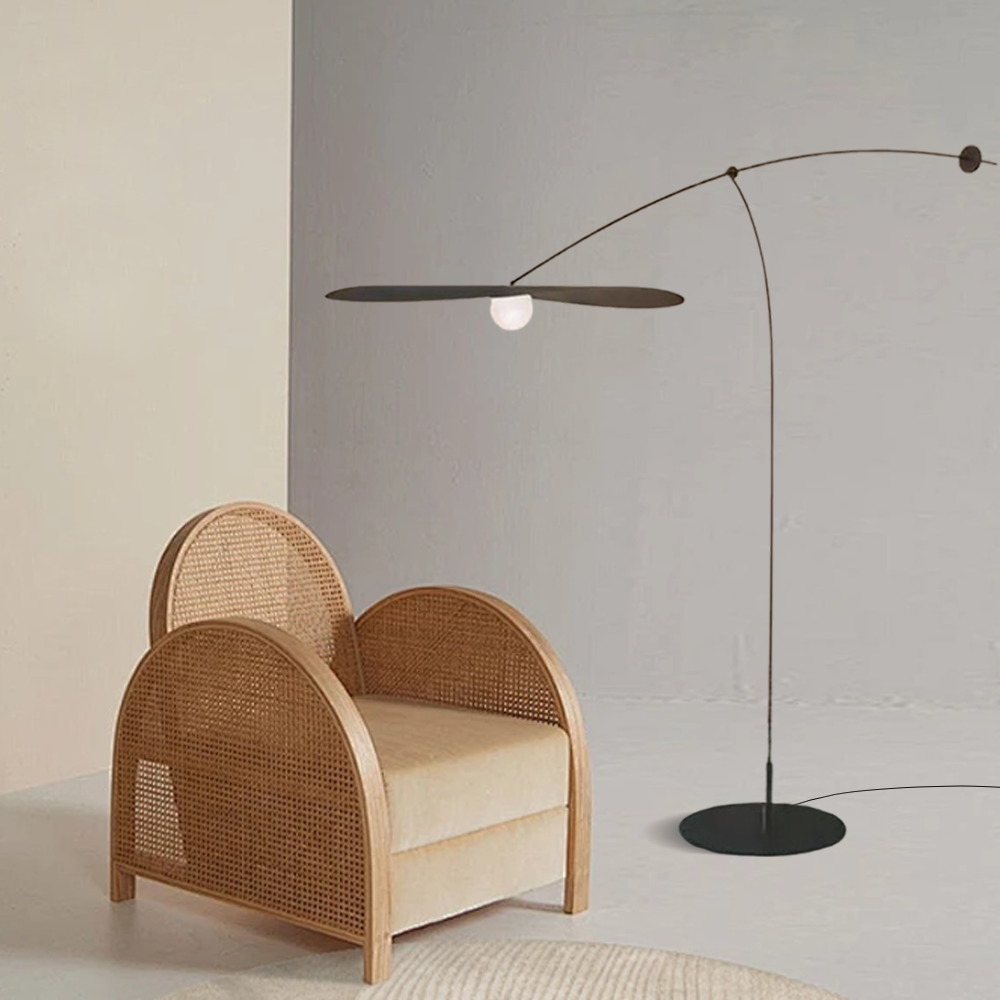 Modern Metal Hooded Black Floor Lamp living Room