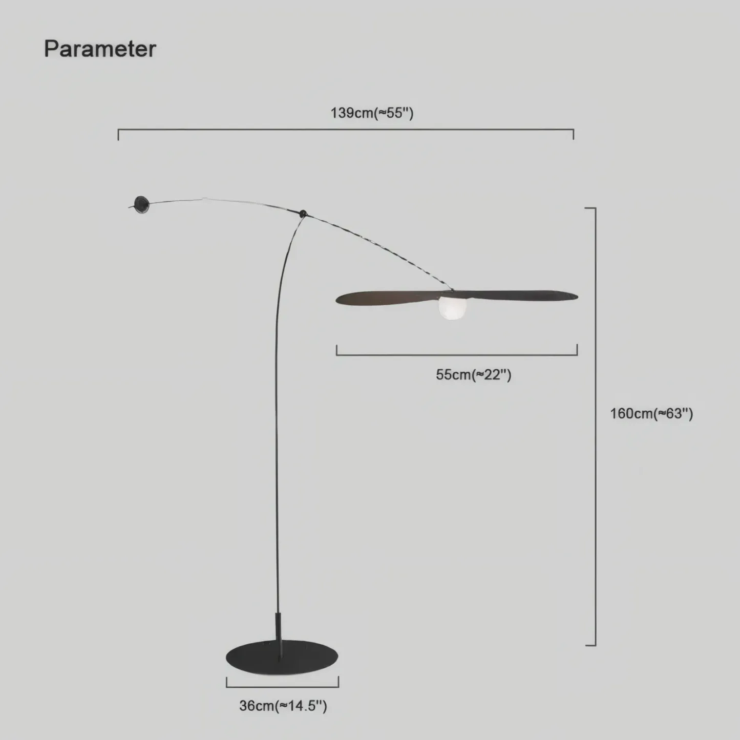 Modern Metal Long Arm Black Floor Lamp Living Room