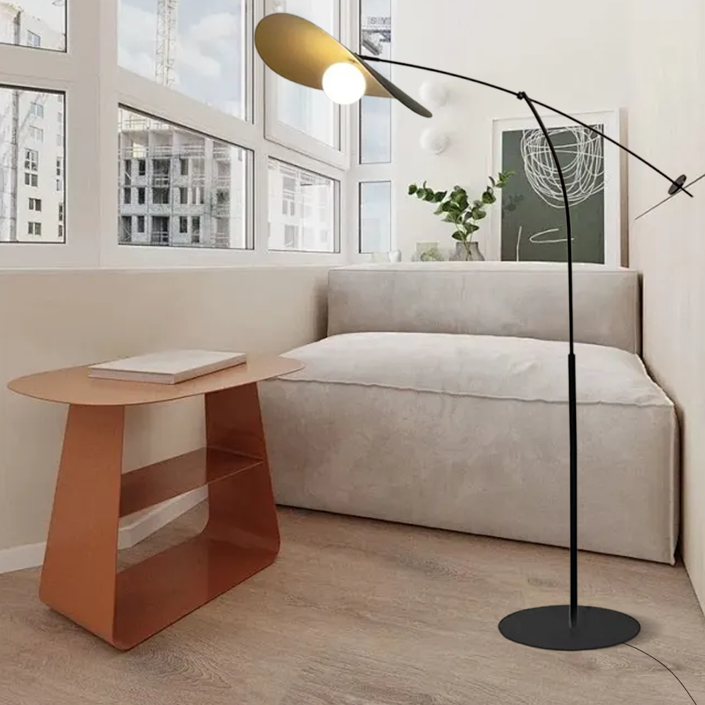 Modern Metal Hooded Black Floor Lamp living Room