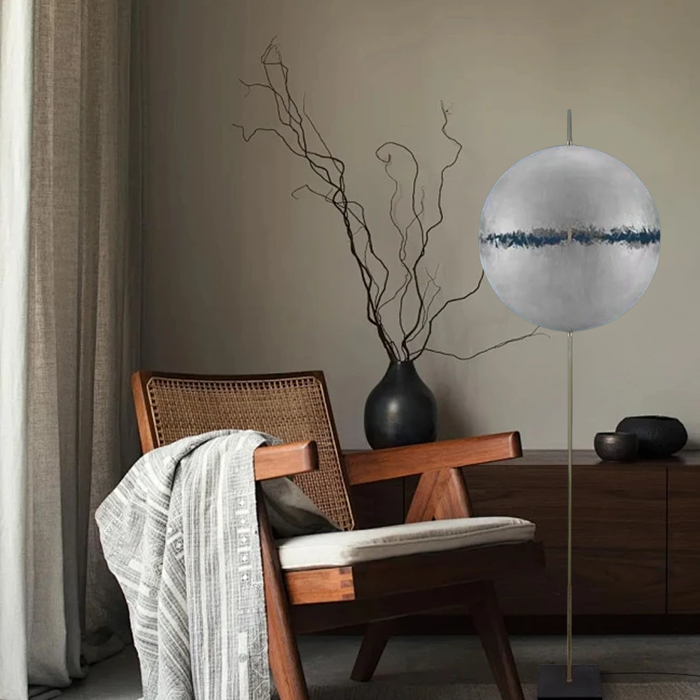 Modern Resin Globular Gold Floor Lamp Living Room