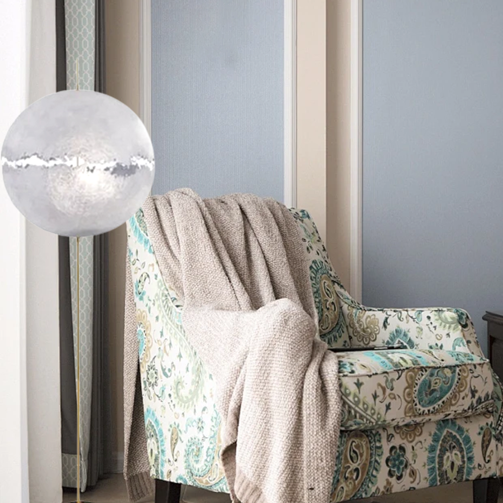 Modern Resin Globular Gold Floor Lamp Living Room