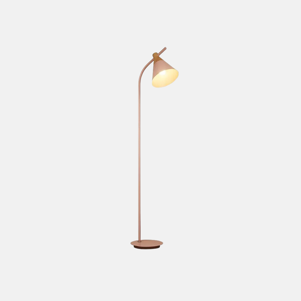Morandi Metal Conical Gray Pink Yellow Floor Lamp Bedroom