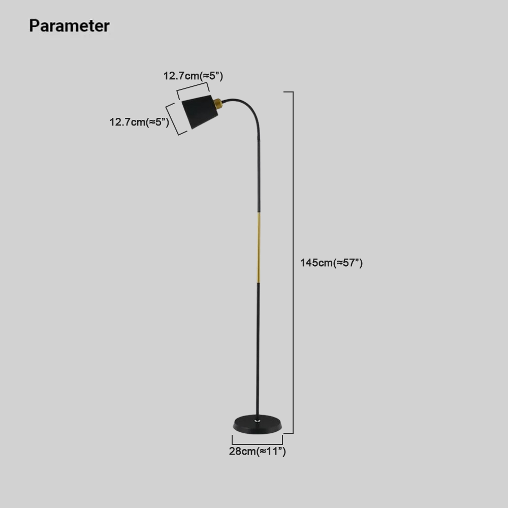 Modern Metal Geometric Black White Floor Lamp Living Room