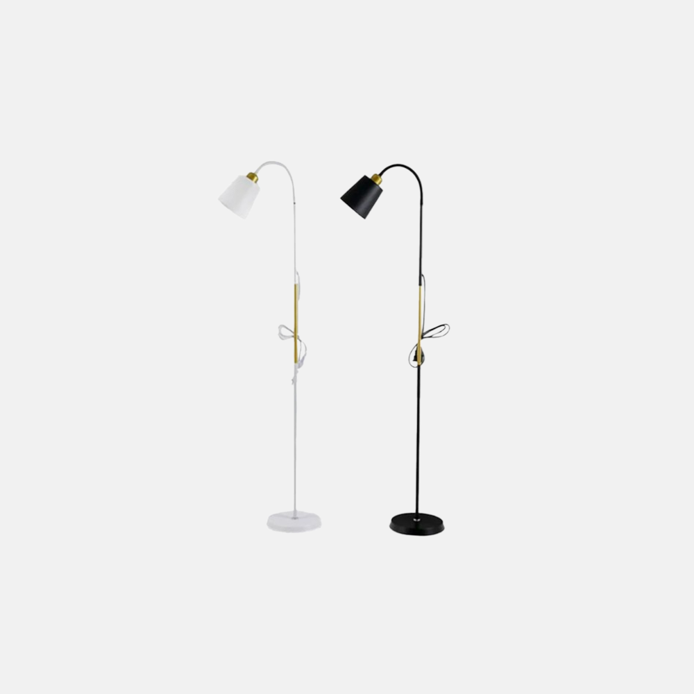 Modern Metal Geometric Black White Floor Lamp Living Room