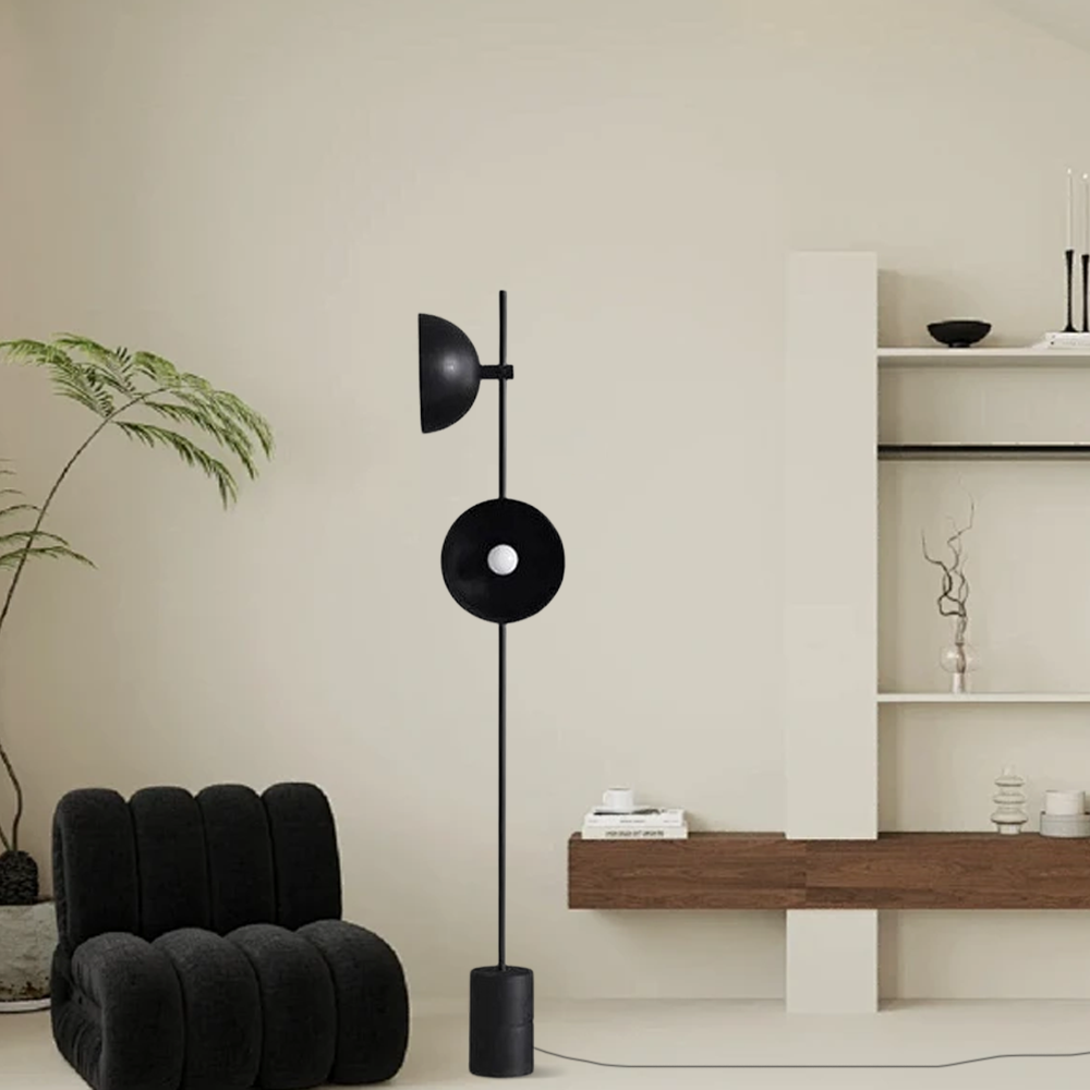 Modern Metal Round Black Floor Lamp Living Room | Lgtly