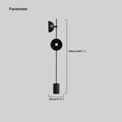 Modern Metal Round Black Floor Lamp Living Room
