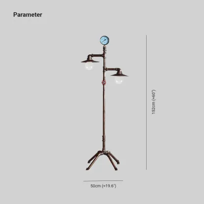 Vintage  Metal Piped Dining Room Floor Lamp, Bronze