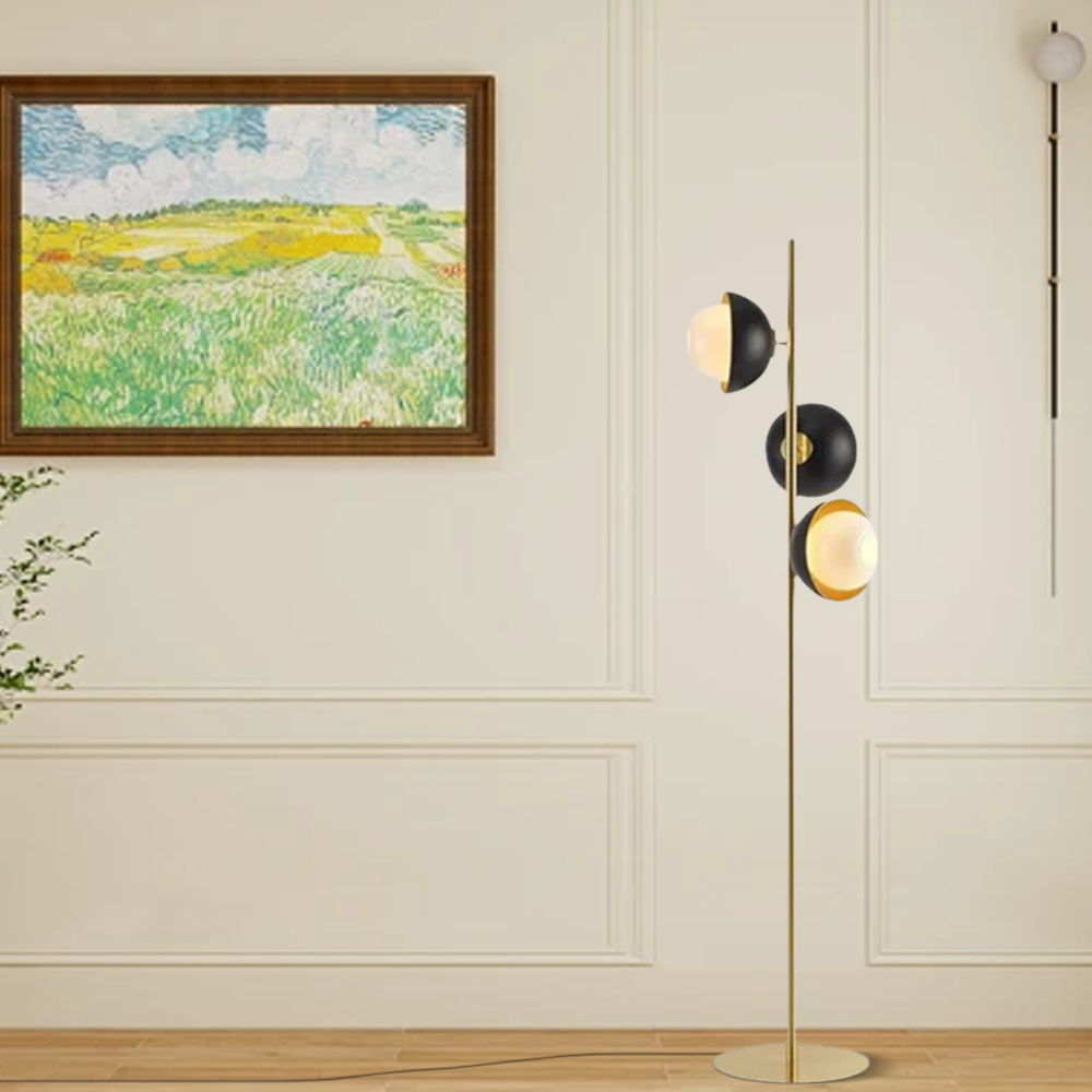 Art Deco Metal Bubble Black Gold Floor Lamp Living Room