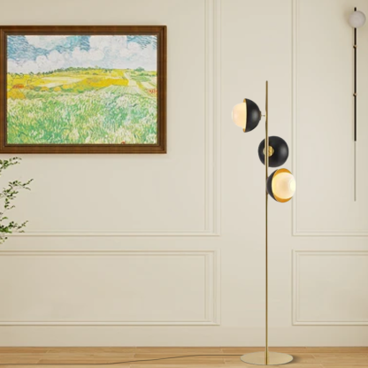 Art Deco Metal Bubble Black Gold Floor Lamp Living Room