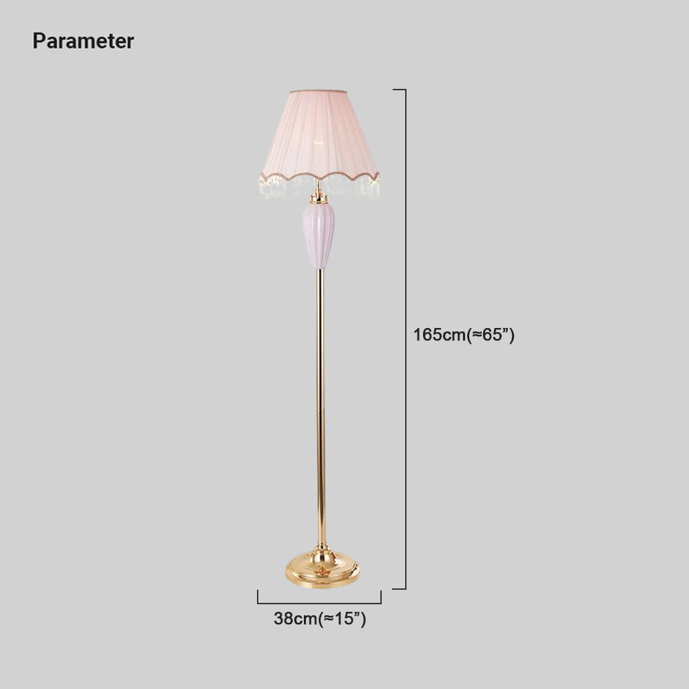 Modern Ceramic Fabric Hooded Blue Floor Lamp Bedroom