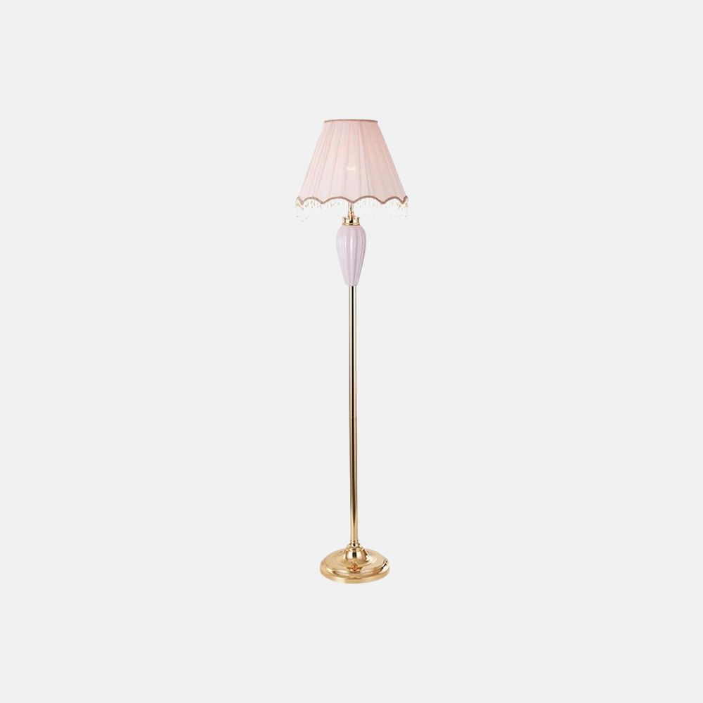 Modern Ceramic Fabric Hooded Blue Floor Lamp Bedroom