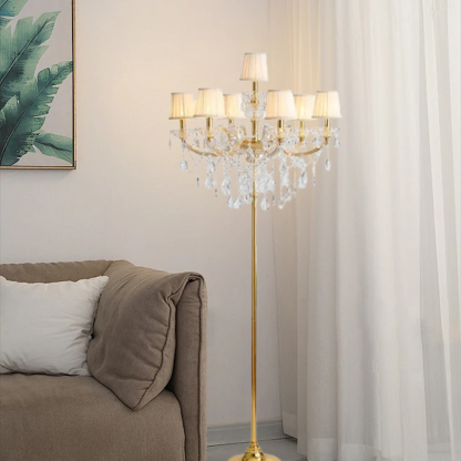 Nordic Crystal Floral Gold Floor Lamp Living Room