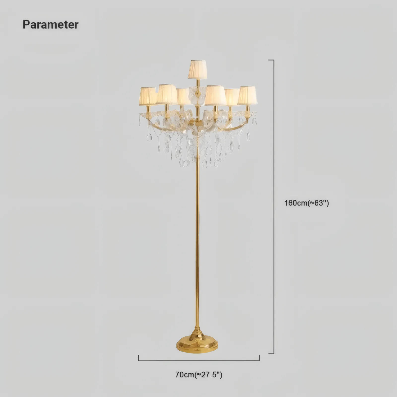 Nordic Crystal Floral Gold Floor Lamp Living Room