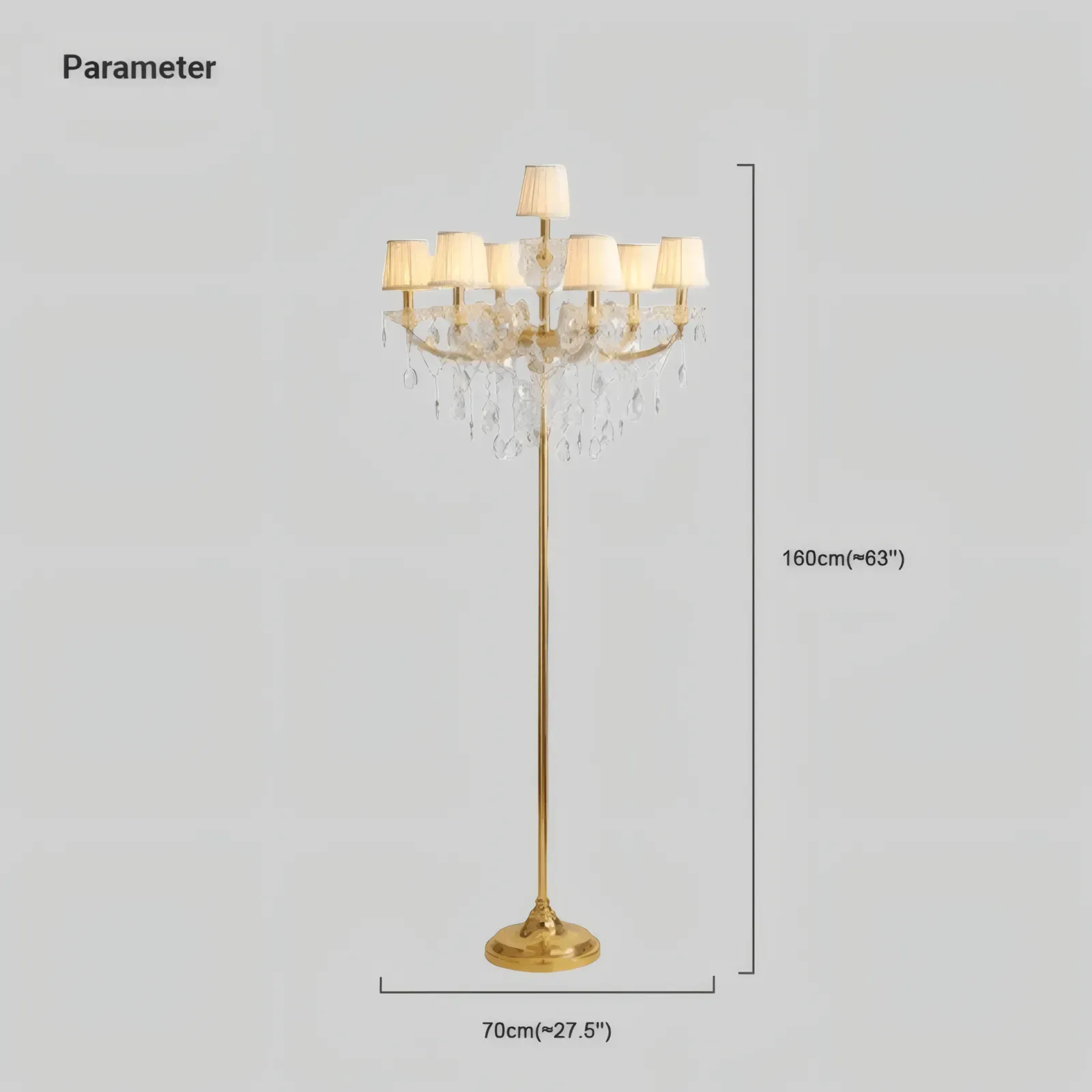 Nordic Crystal Floral Gold Floor Lamp Living Room