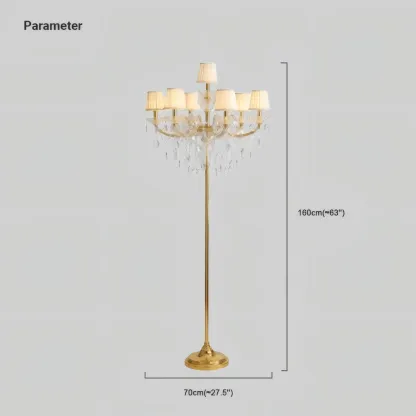 Nordic Crystal Floral Gold Floor Lamp Living Room