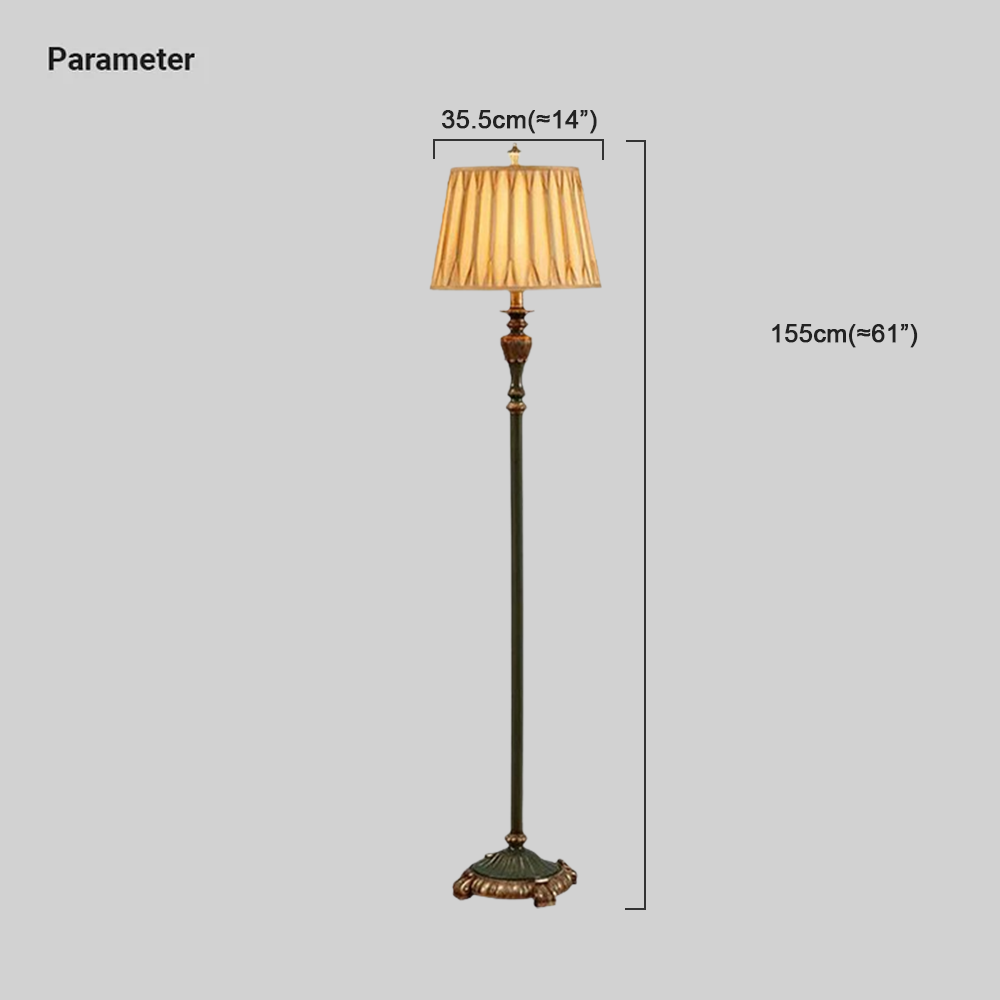 Vintage Metal Resin Hooded Bronze Floor Lamp Bedroom