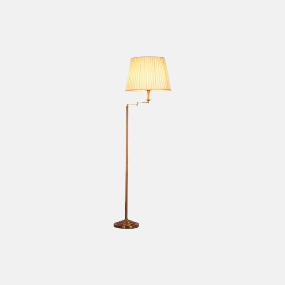 Vintage Metal Fabric Drum Cylindrical Floor Lamp Living Room