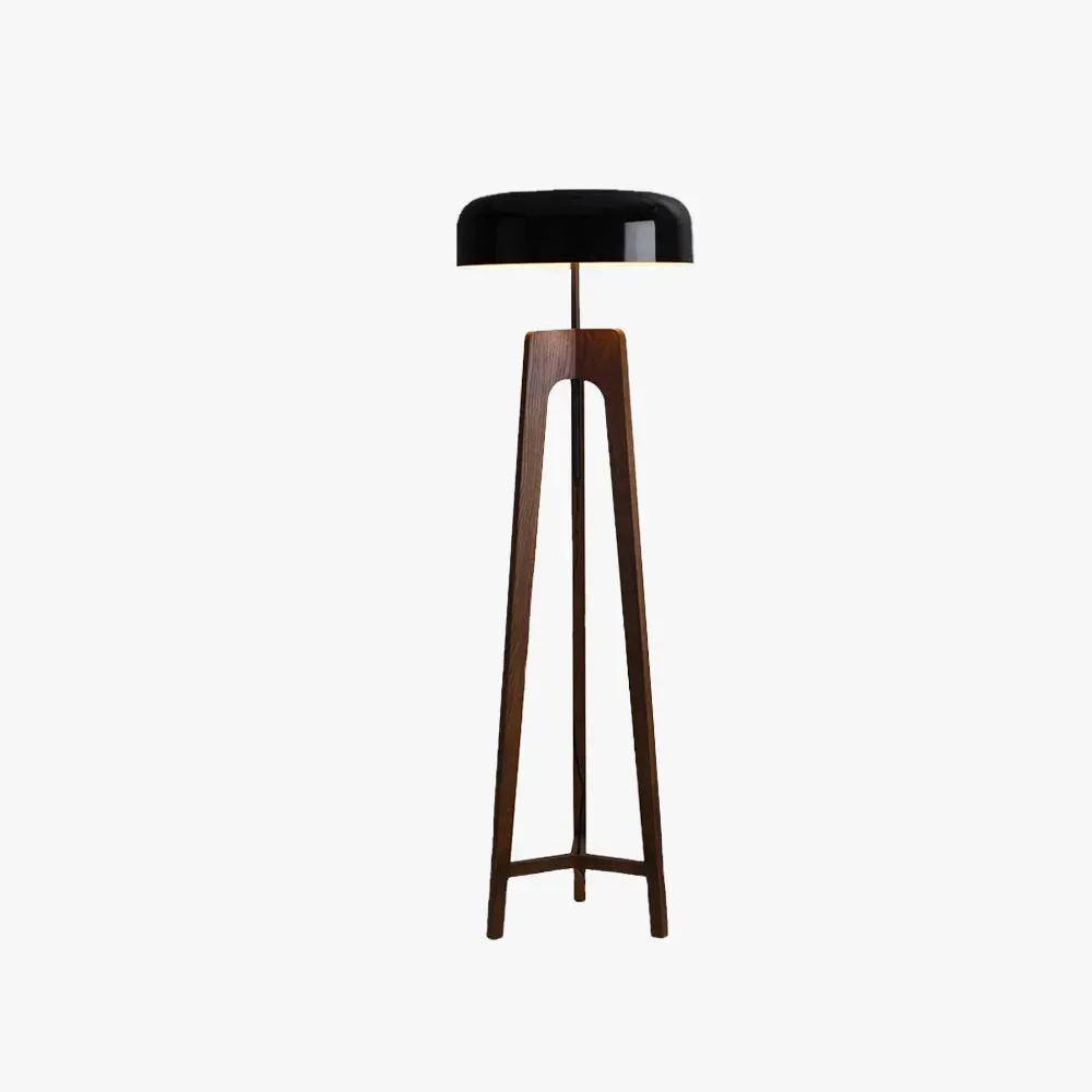 Modern Metal Wood Tripod White Black Living Room Floor Lamp