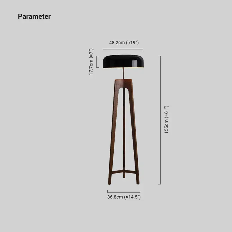 Modern Metal Wood Tripod White Black Living Room Floor Lamp