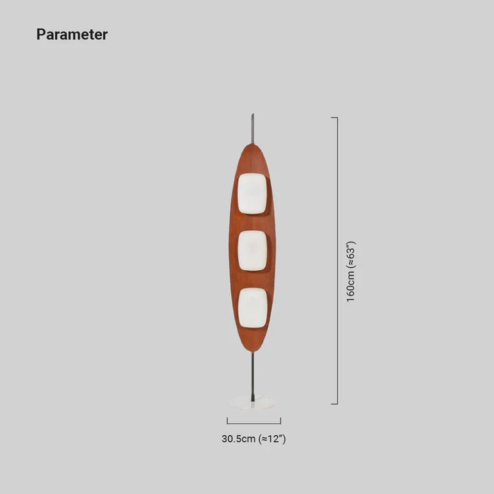 Modern Metal Resin Rectangular Brown Floor Lamp Bedroom