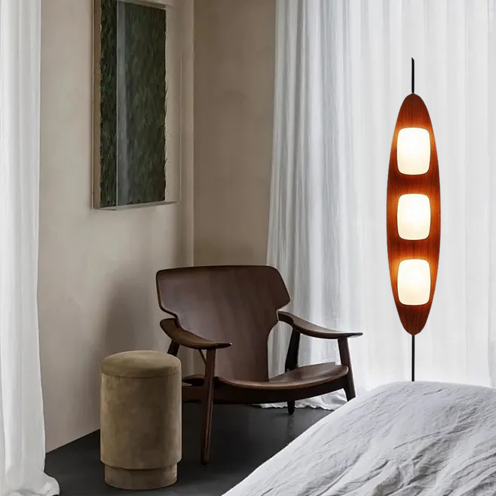 Modern Metal Resin Rectangular Brown Floor Lamp Bedroom