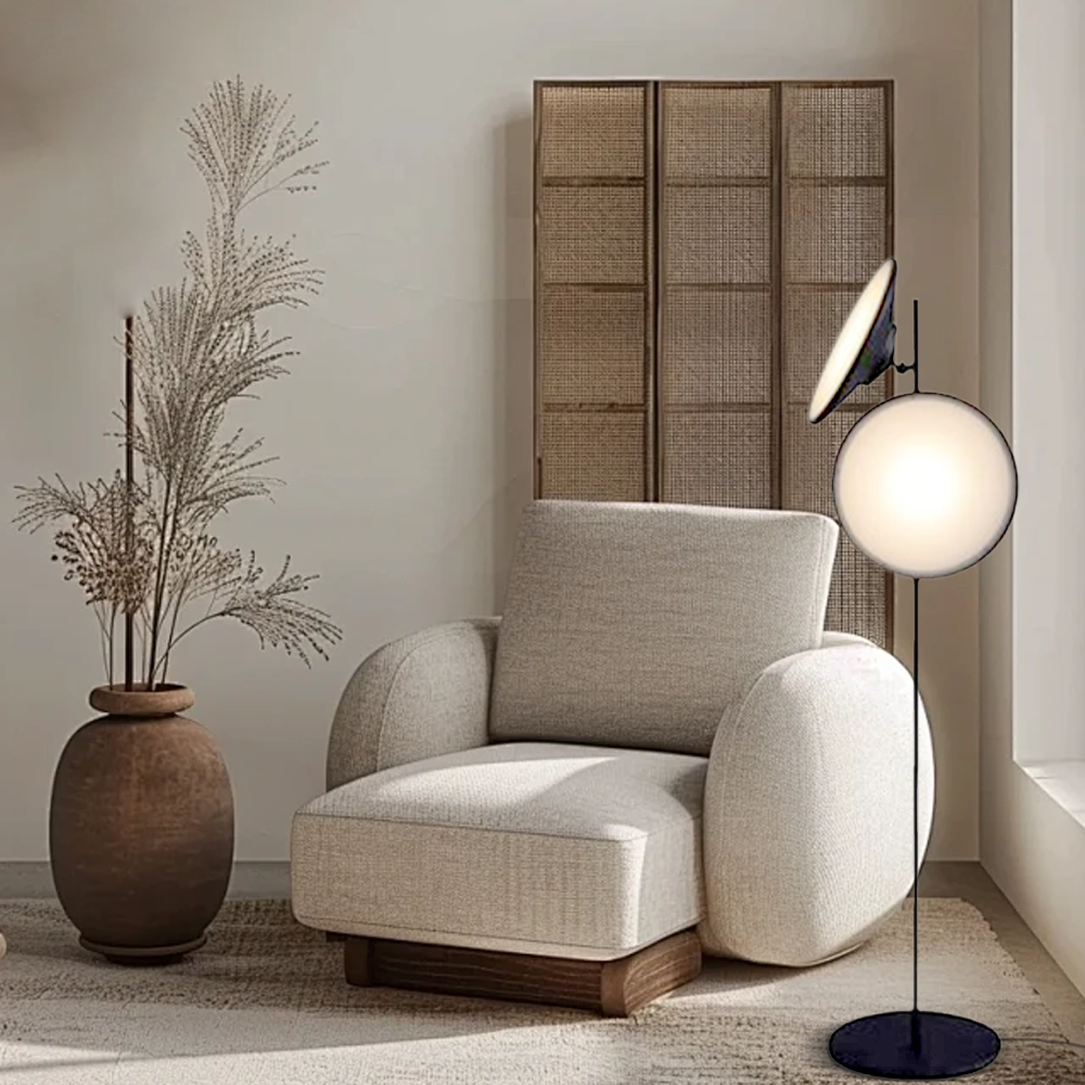 Modern Metal Hooded Black Floor Lamp Bedroom Living Room