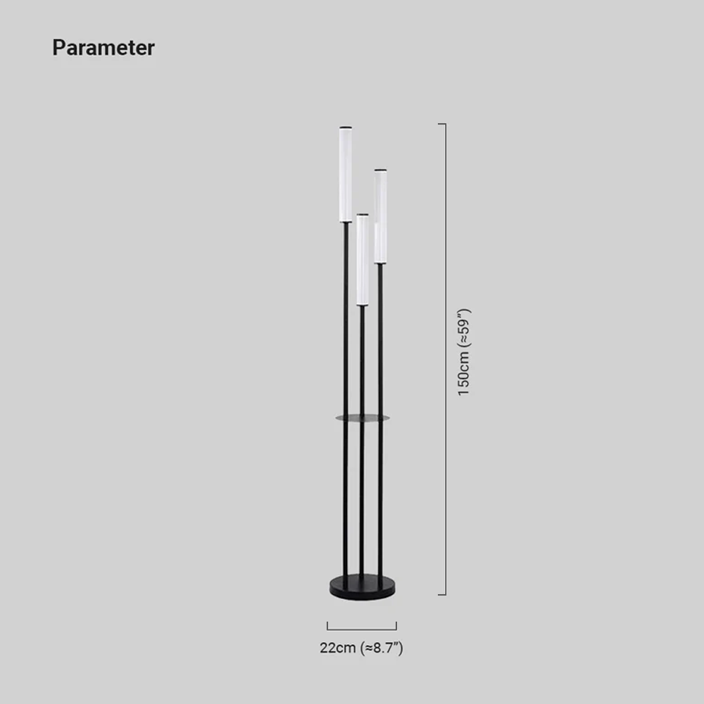 Minimalist Metal Linear Black Floor Lamp Bedroom